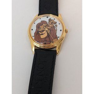 Disney Lion King Watch with Black Leather Band